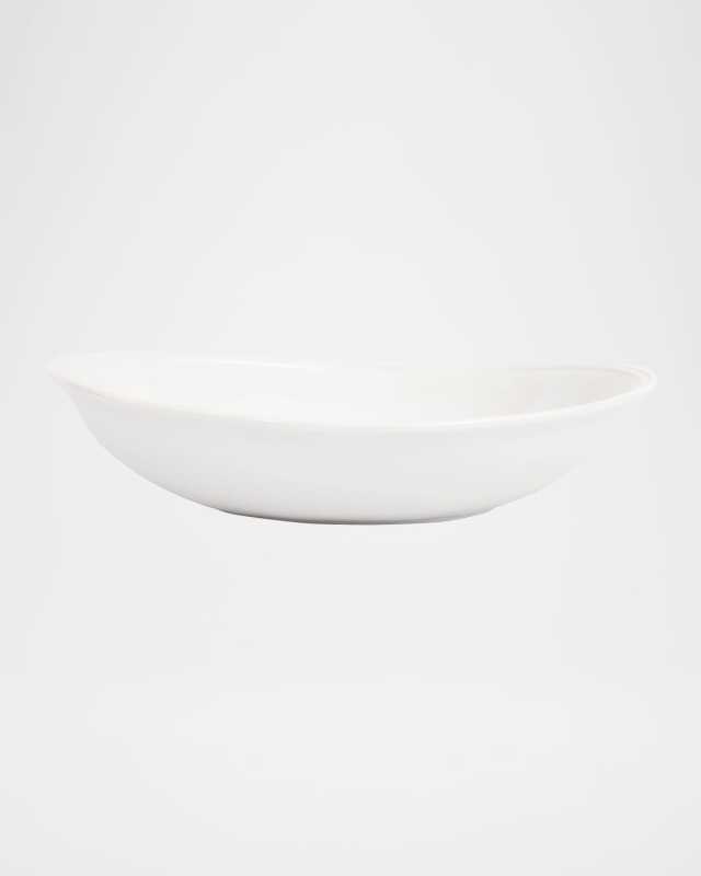Aria White Oval Shallow Bowl